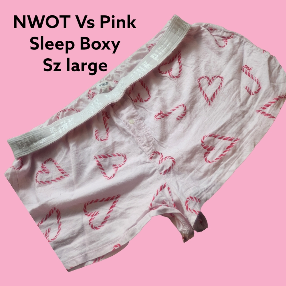 NWOT Vs Pink Sleep Boxy Sz Large
